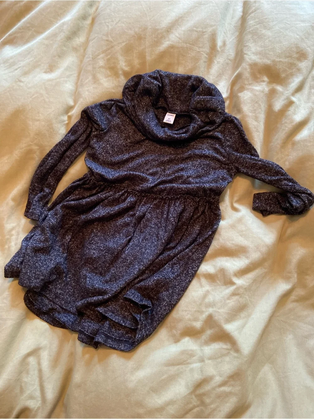 Old Navy 3T heathered grey/black long sleeve turtleneck dress